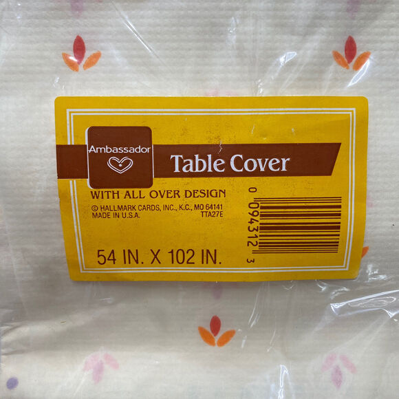HALLMARK Ambassador Vintage *NEW* Thanksgiving Fall Table Cover Paper 54x102 in. - Picture 3 of 3